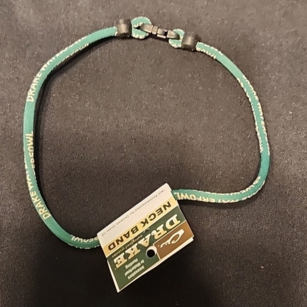 DRAKE GREEN NECK BAND with LOGO - Picture 2 of 2